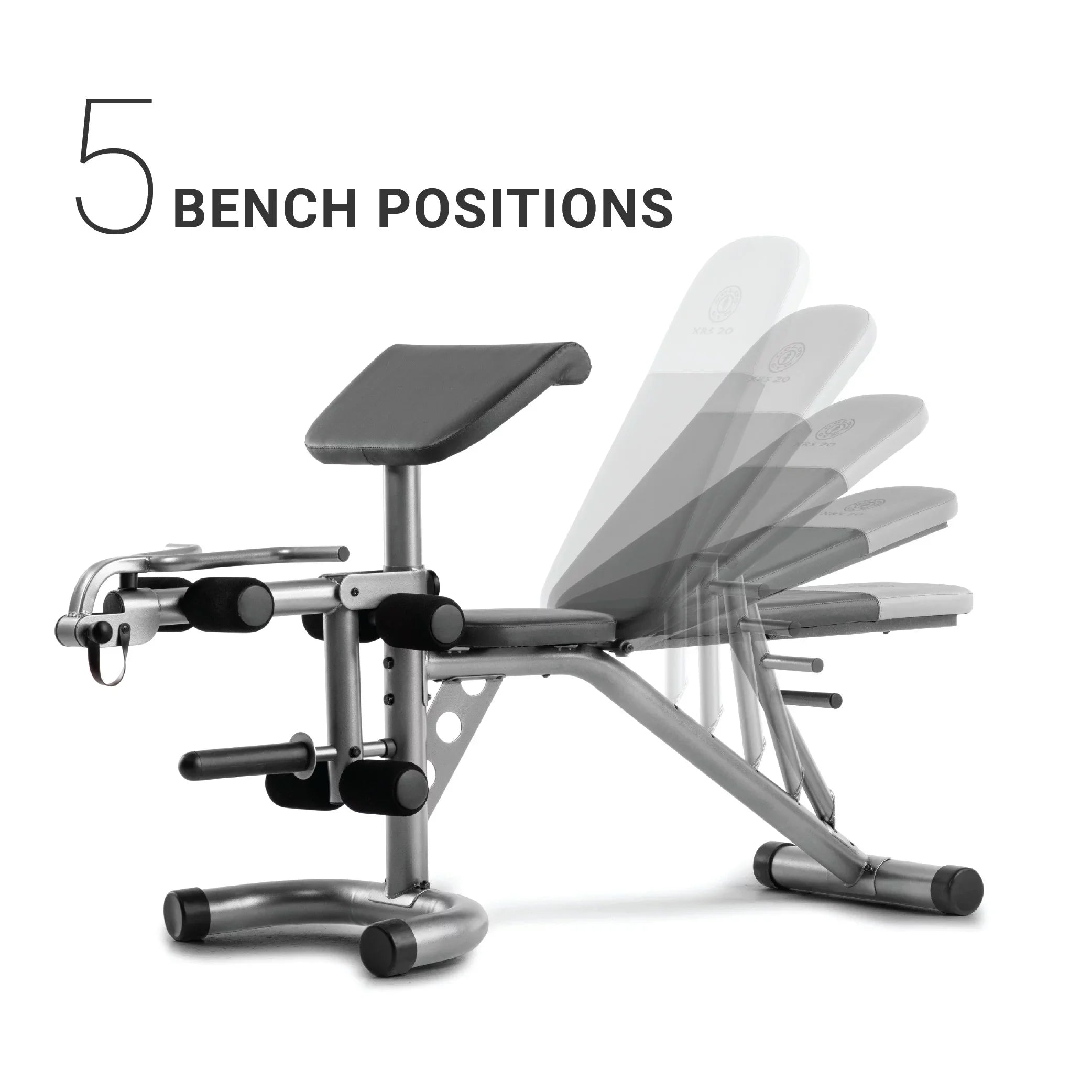 Weider XRS 20 Adjustable Olympic Bench with Removable Preacher Pad, 610 Lb. Weight Limit