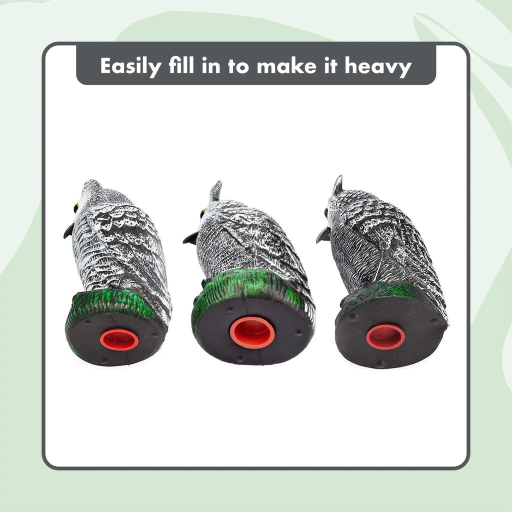 Scarecrow Fake Owl Decoys - Pest Repellent Garden Protectors - (small) (set of 3)