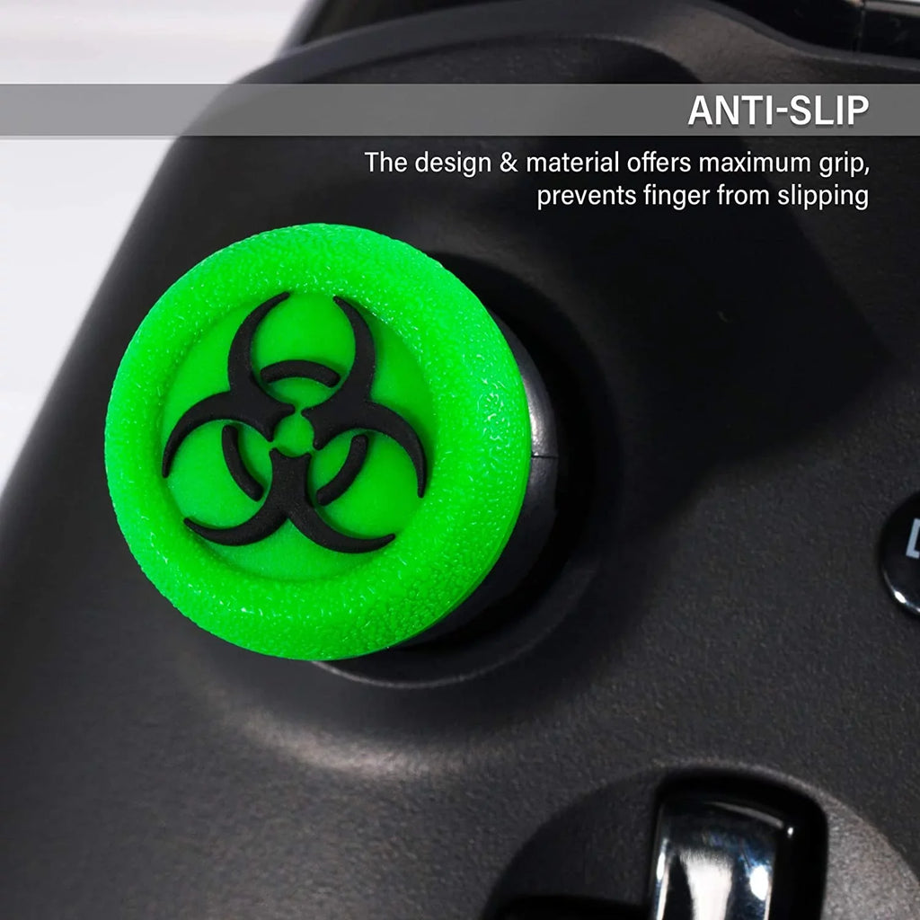 FPS Thumbstick Extender & 3D Texture Rubber Silicone Grip Cover 2 Sets for Xbox Series X/S & Xbox One Controller(BioH Green) BOLT AXTION Bundle Like New