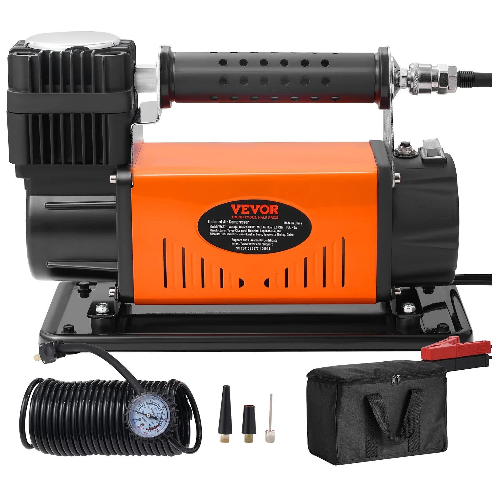VEVOR On-Board 12V Air Compressor, High Capability Universal, 150PSI 6CFM