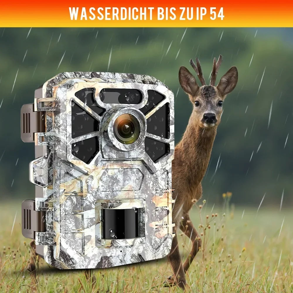 2 Pack Trail Camera, 30MP 2k Game Camera with Infrared Night Vision Wildlife Surveillance, Farm Monitoring, Fluid Hunting Trail Monitor with 120° Wide Angle Lens