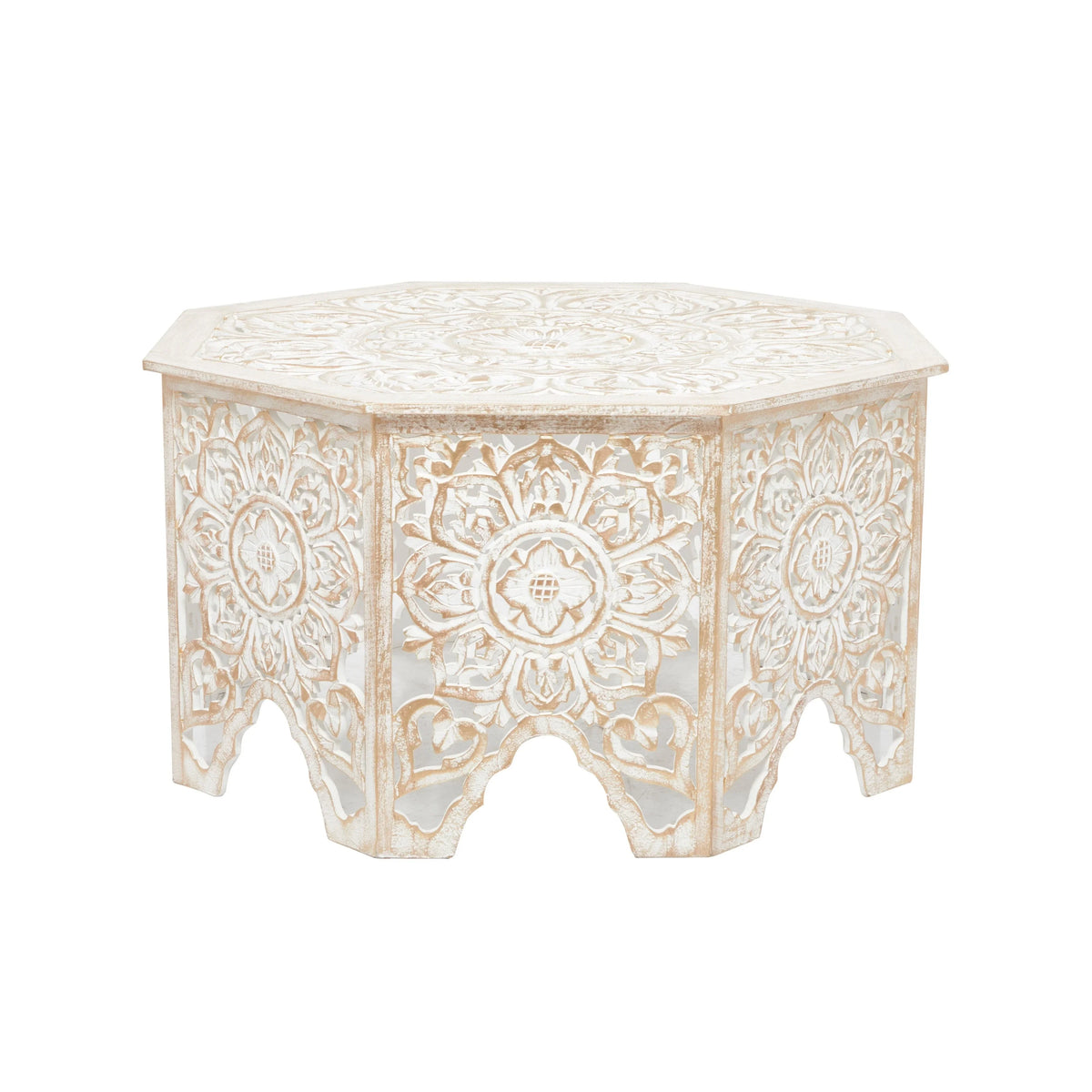 Studio 350 White Pine Country Cottage Coffee Table - 33 x 33 x 18 Round