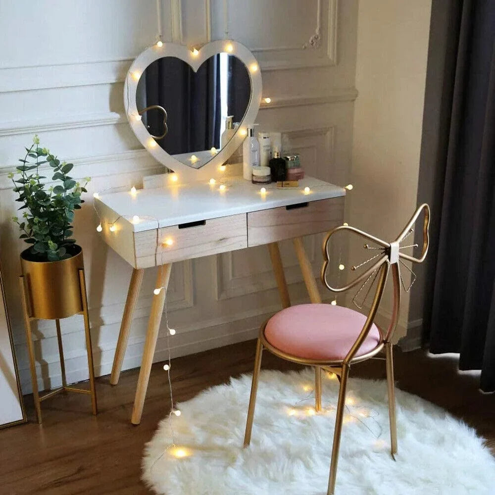 MONIPA Golden Butterfly Backrest Chairs Modern Vanity Stool with Cushioned Back Vanity Chair Pink Princess Chair Girls Ladies Creative Makeup Stool Art Leisure Chair Seat for Bedroom, Dining Room
