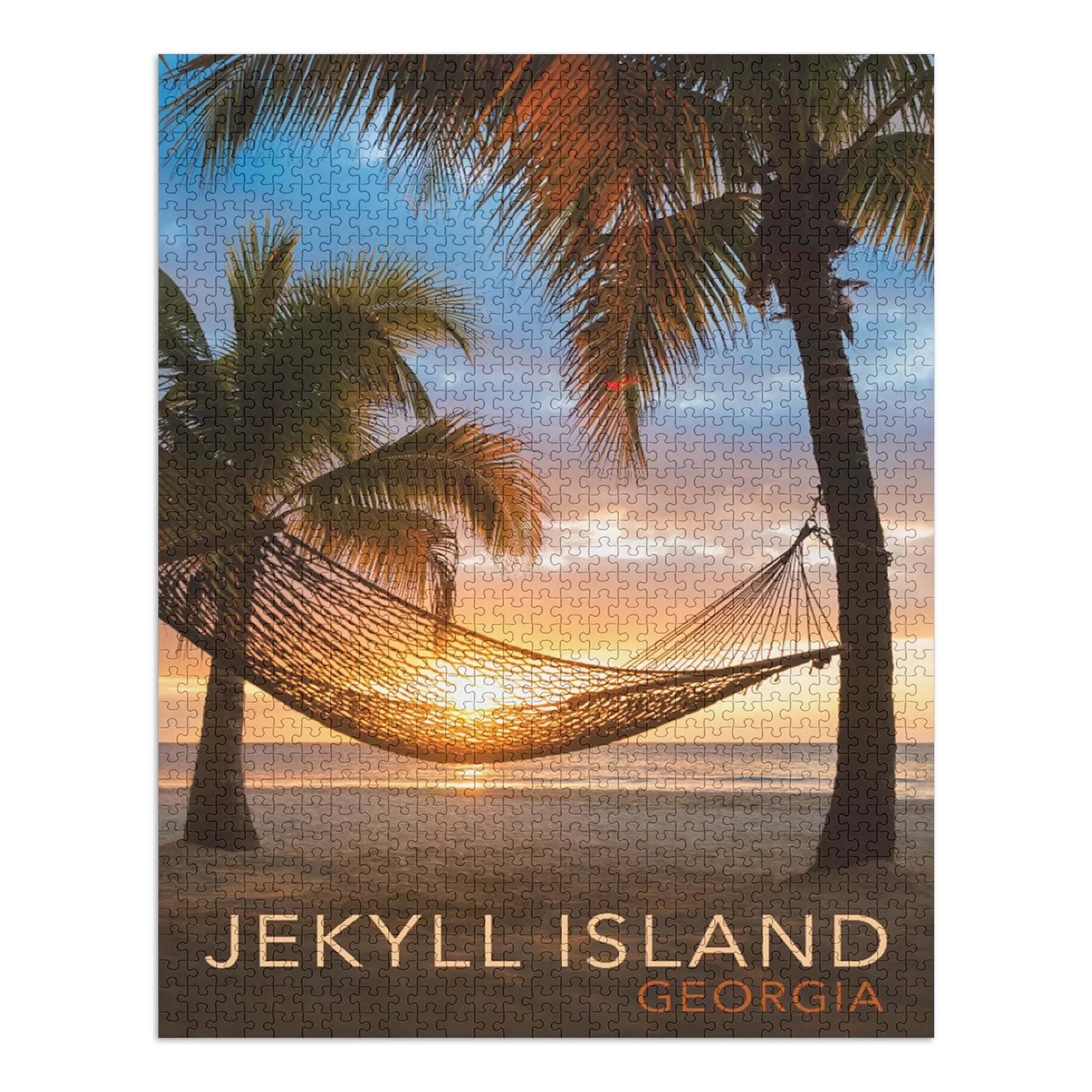 Jekyll Island, Georgia, Hammock and Sunset (1000 Piece Puzzle, Size 19x27, Challenging Jigsaw Puzzle for Adults and Family, Made in USA)