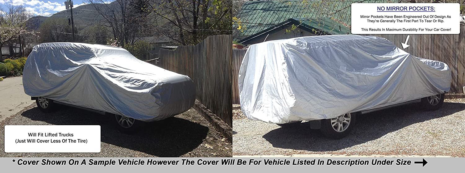 Weatherproof SUV Cover Compatible With 2016 Volvo XC60 - Outdoor & Indoor - Protect From Rain Liquid Snow, Sun - Tough - Fleece Lining - Includes Anti-Theft Cable Lock, Storage Bag & Wind Straps