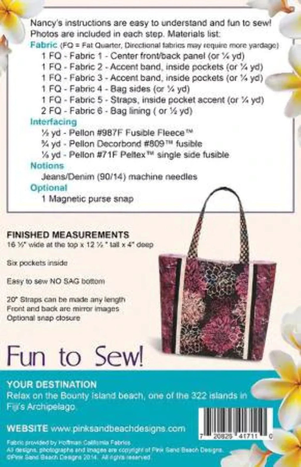 Pink Sand Beach Fiji Tote Ptrn