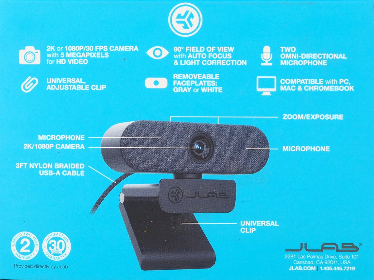 JLab Epic - Webcam - color - 5 MP - 1080p, 2K - audio - USB