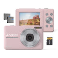 Andoer Portable 1080P Digital Video Camcorder 44MP Auto Focus 2.5 IPS Monitor 16X Digital Zoom -shake Face Detect Smile Capture with 32GB Memory 2pcs Batteries Christmas Gift for Teens