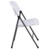 Flash Furniture HERCULES Series 330 lb. Capacity Granite White Plastic Folding Chair with Charcoal Frame