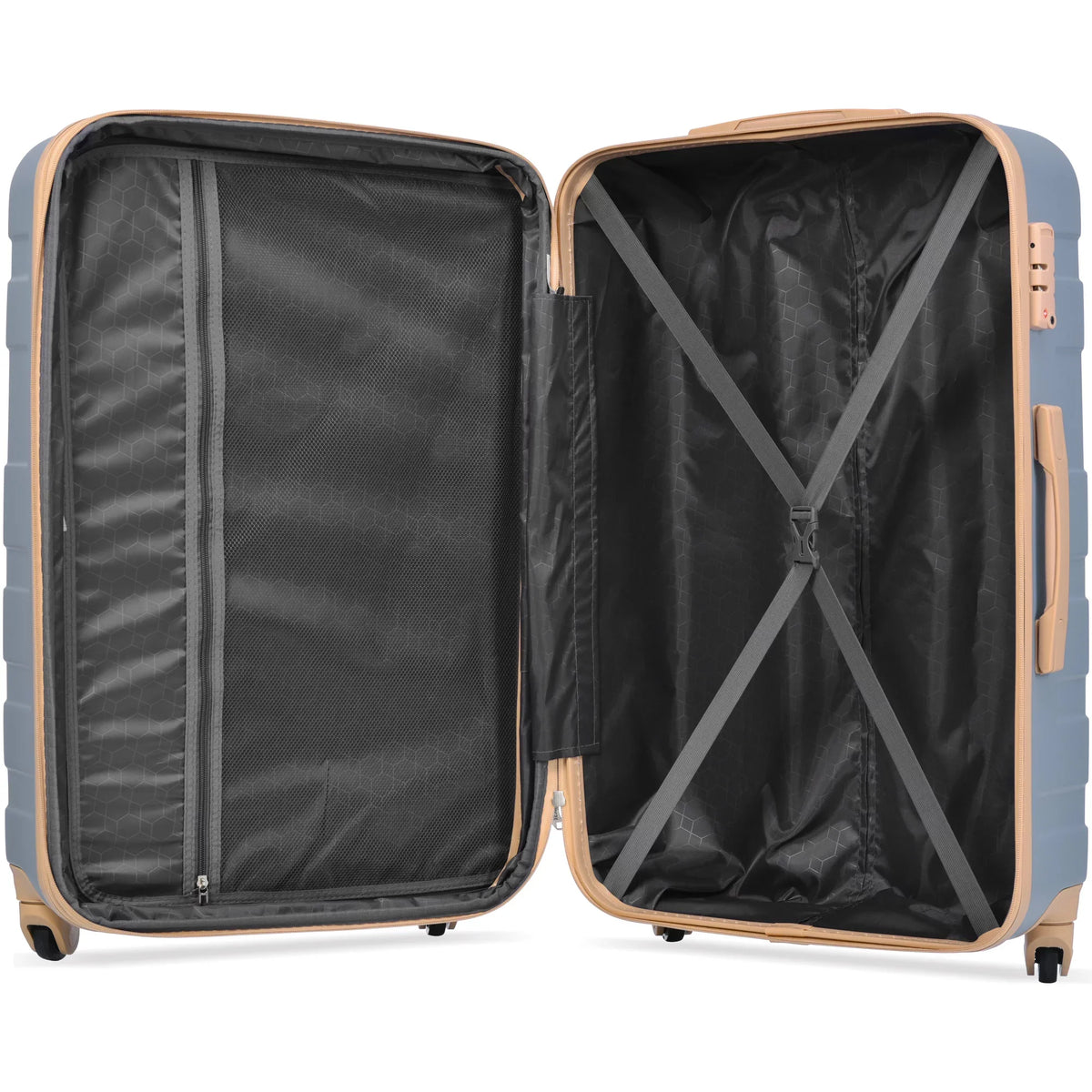 Tenozek 3 Piece Luggage Sets Expandable ABS Hardshell Luggage Hardside Lightweight Sturdy Suitcase Spinner Wheels Suitcase with TSA Lock 20''24''28'' ( Light Blue)