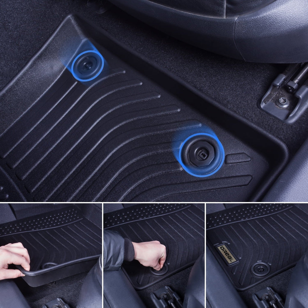 Black Floor Mats Liners Replacement for Genesis GV70 2022 2023 Heavy Duty All Weather Protection Front Rear Car Carpet Custom Fit Sturdy Odorless