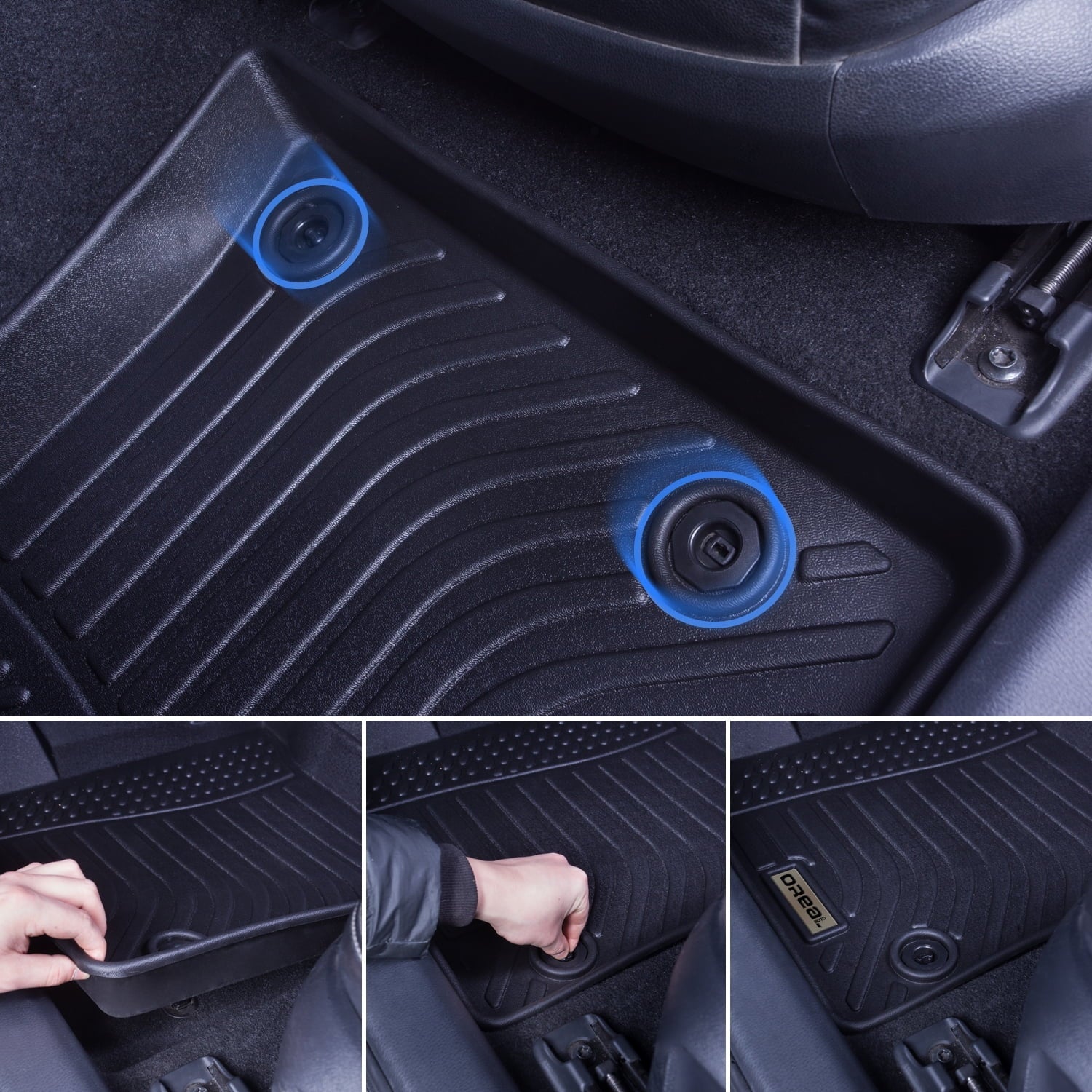 Black Floor Mats Liners Replacement for Genesis GV70 2022 2023 Heavy Duty All Weather Protection Front Rear Car Carpet Custom Fit Sturdy Odorless