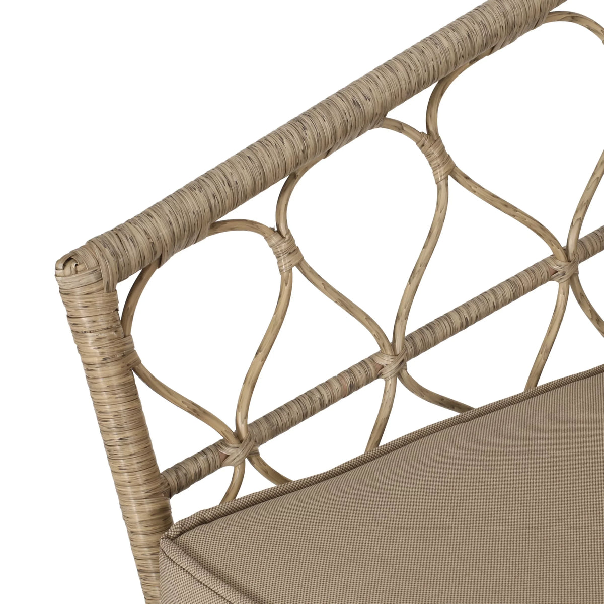 Montserrat Wicker Outdoor 4 Seater Chat Set with Cushions, Light Brown and Beige