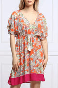 Ralph Lauren MULTI Paisley Flutter Sleeve Swim Cover-up Dress, US X-Large