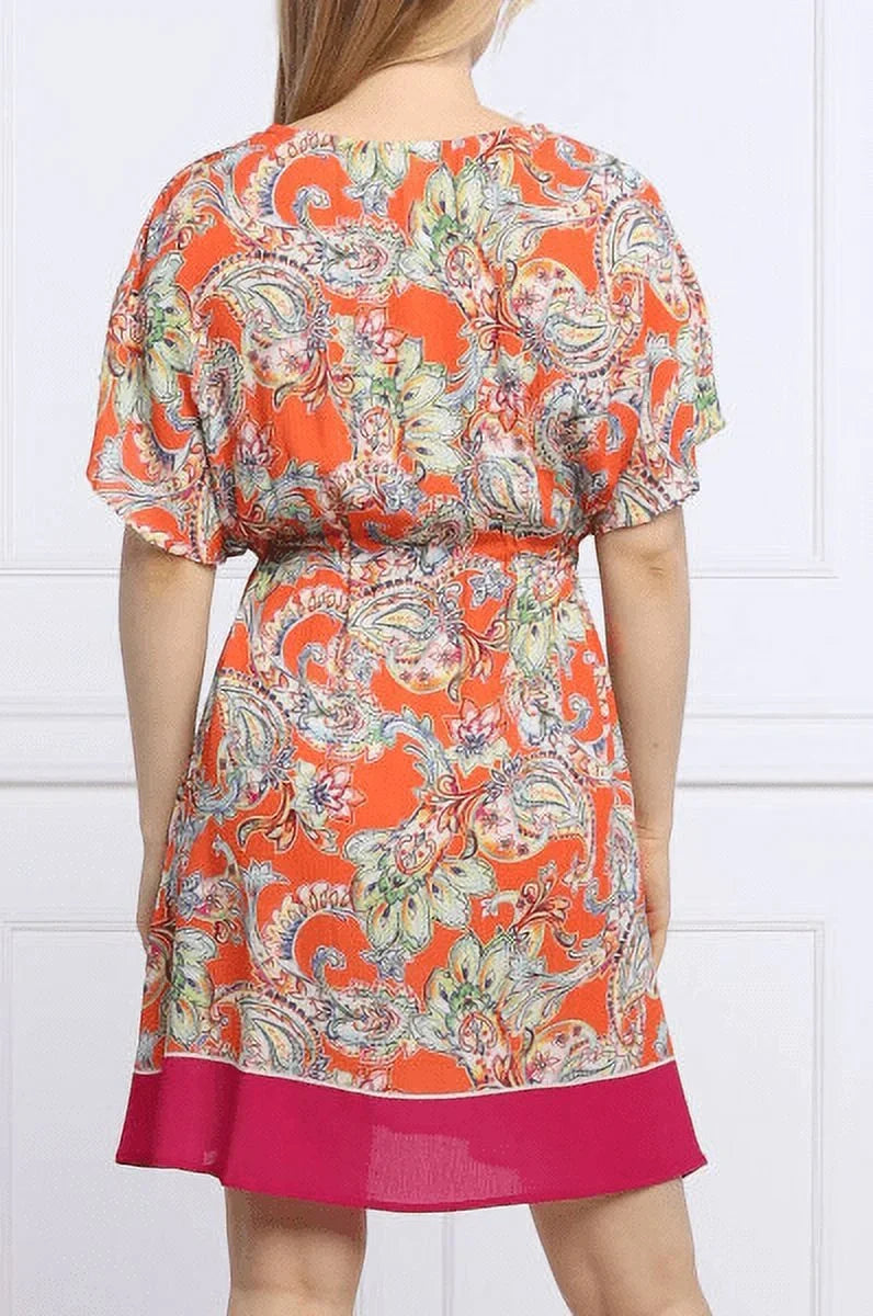 Ralph Lauren MULTI Paisley Flutter Sleeve Swim Cover-up Dress, US X-Large
