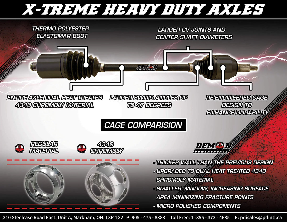 Demon Powersports - [Front] Xtreme Heavy Duty Long Travel Axle (Race Spec, 5 inch HCR) for Polaris General 1000 EPS Series (2016 2017 2018 2019)