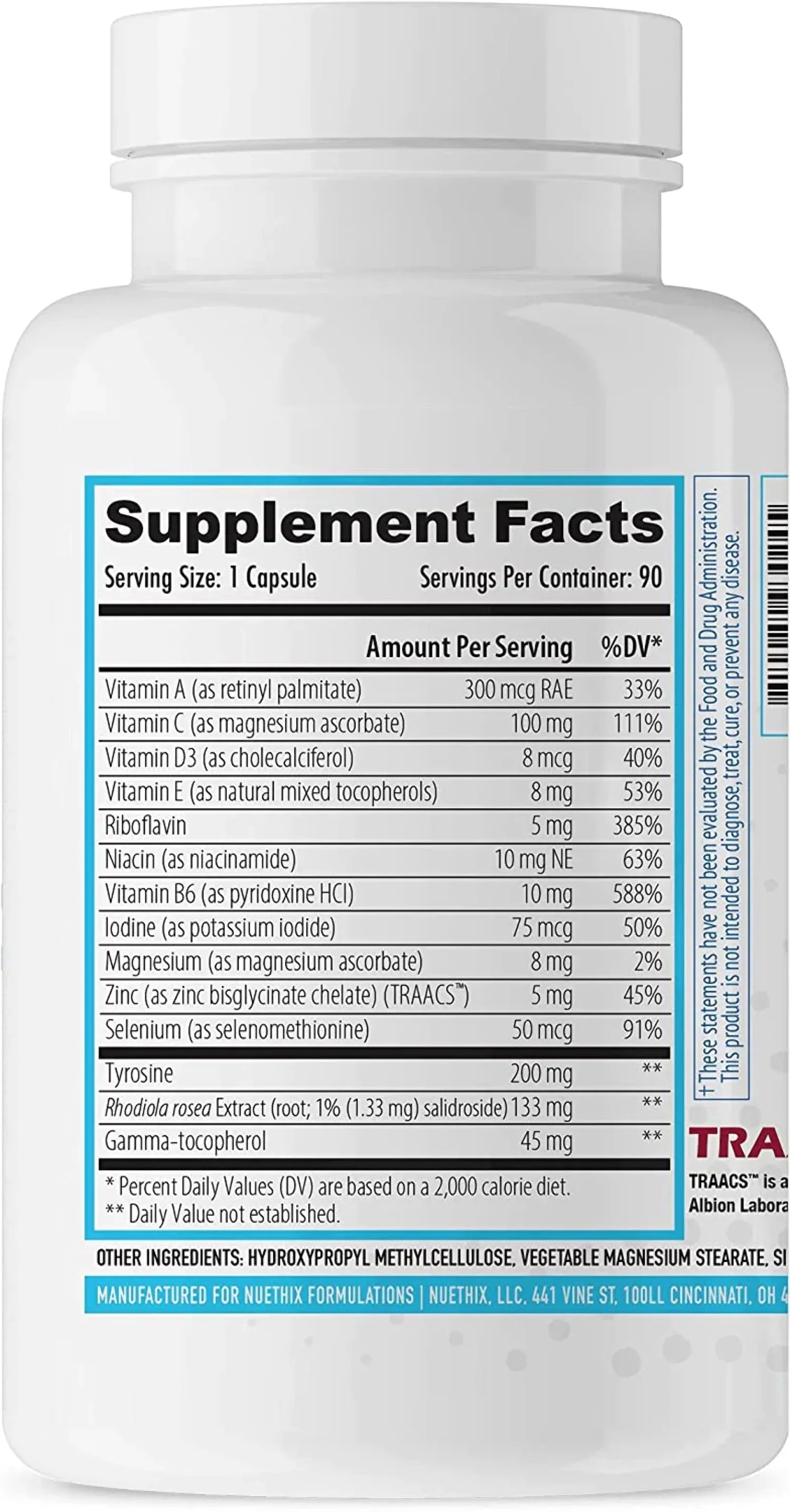 NuEthix Thyro-Boost Essentials, Non-Glandular Support with Optimal Thyroid Function, 90 Capsules