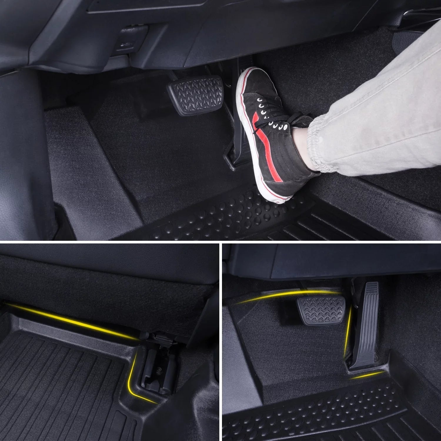 Black Floor Mats Liners Replacement for Genesis GV70 2022 2023 Heavy Duty All Weather Protection Front Rear Car Carpet Custom Fit Sturdy Odorless