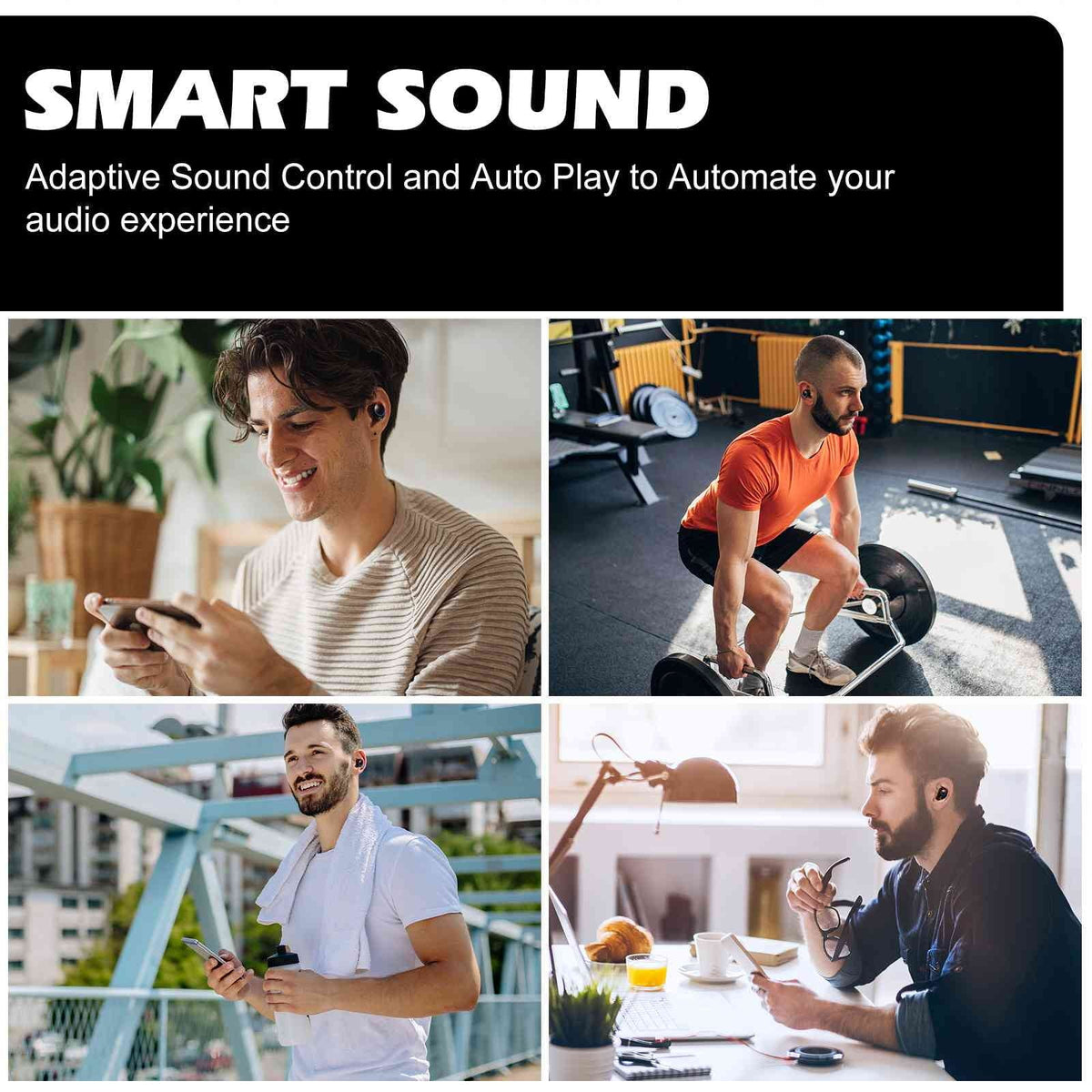 UrbanX True Wireless Bluetooth Earbuds + Charging Case, Black, Dual Connect, IPX5 Liquid Resistance, Bluetooth 5.2 Connection, Balanced, Bass Boost Compatible with K5 Note (2018)