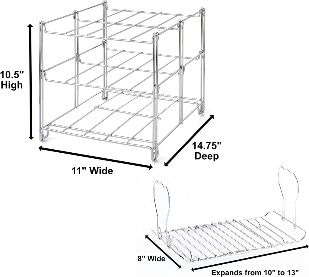 KOVOT 3-Tier Collapsible Oven Rack & Turkey Lifter Roasting Rack | Space Saving Oven Rack For Multiple Roasting And Baking Tasks | Includes (1) Oven Rack & (1) Turkey Lifter