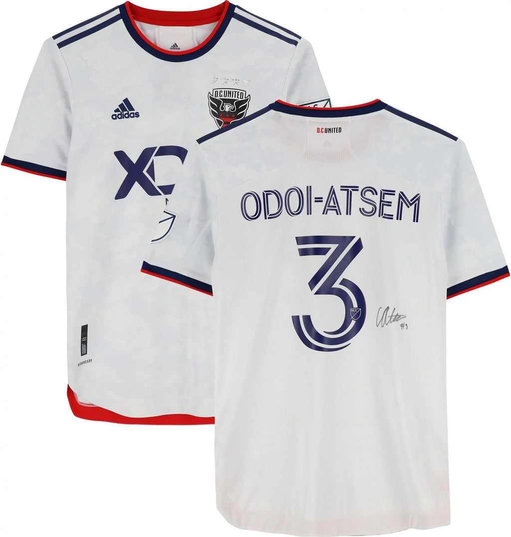 Chris Odoi-Atsen D.C. United Autographed Second-hand #3 White Jersey from the 2022 MLS Season - Size M - Fanatics Authentic Certified
