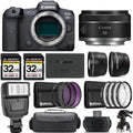 EOS R5 Mirrorless Camera +50mm f/1.8 STM Lens +Flash- Kit