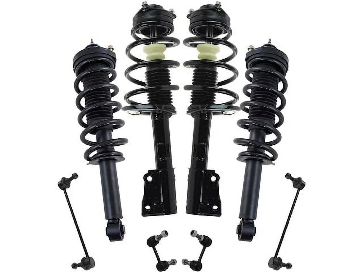 Front and Rear Strut Coil Spring and Sway Bar Link Kit - 8 Piece - Compatible with 2009 - 2018 Dodge Journey 3.5L 3.6L V6 2010 2011 2012 2013 2014 2015 2016 2017