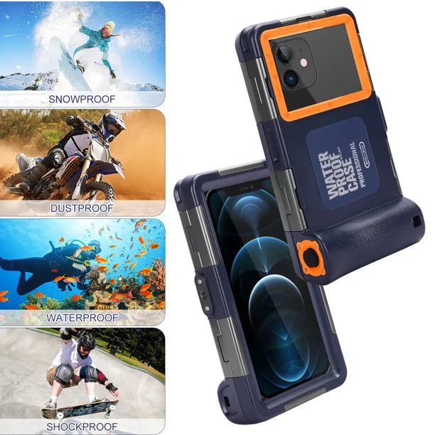 UrbanX Professional [15m/50ft] Swimming Diving Surfing Snorkeling Photo Video Liquid Protective Case Fluid Housing for P Smart Z And all Phones Up to 6.9 Inch LCD with Lanyard