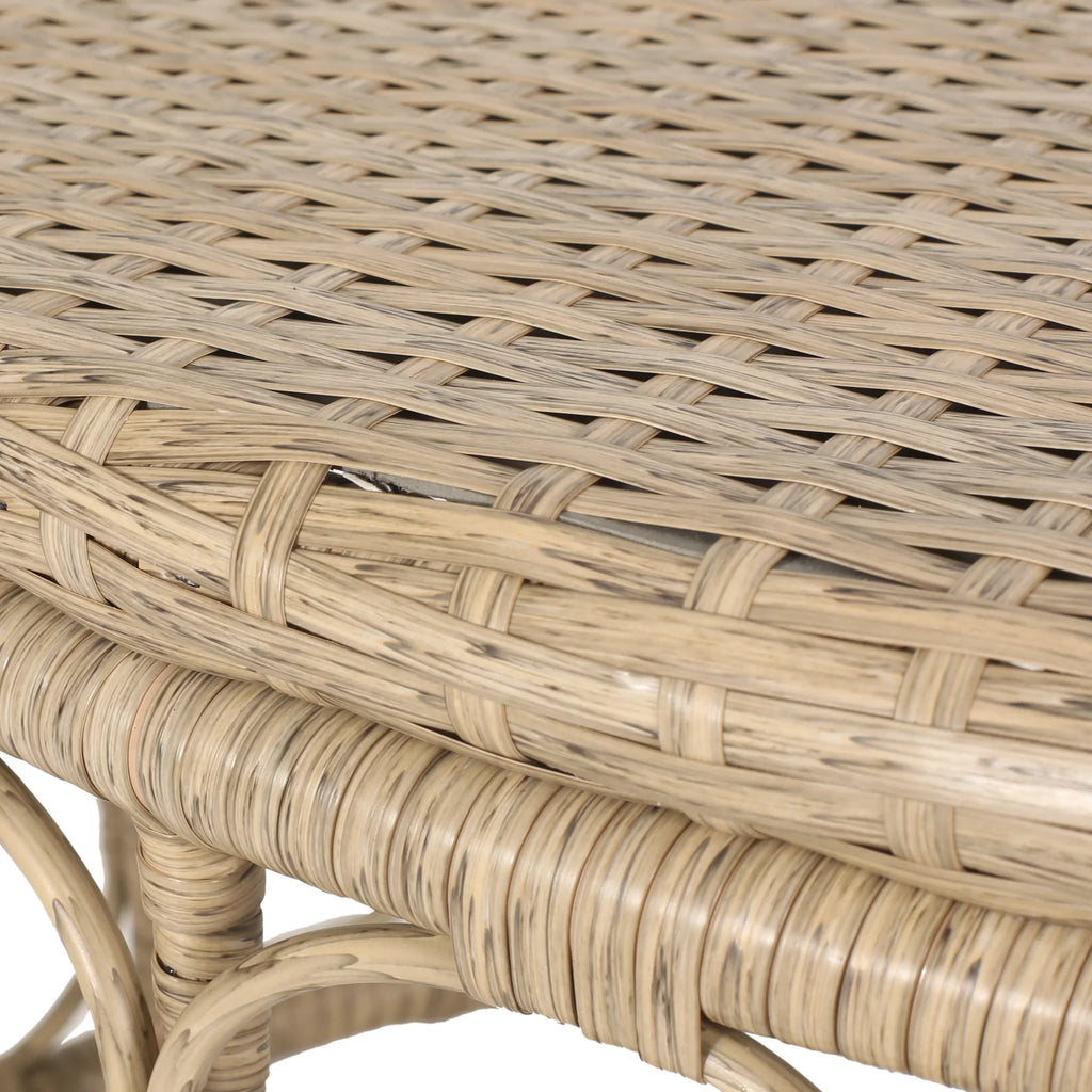 Montserrat Wicker Outdoor 4 Seater Chat Set with Cushions, Light Brown and Beige