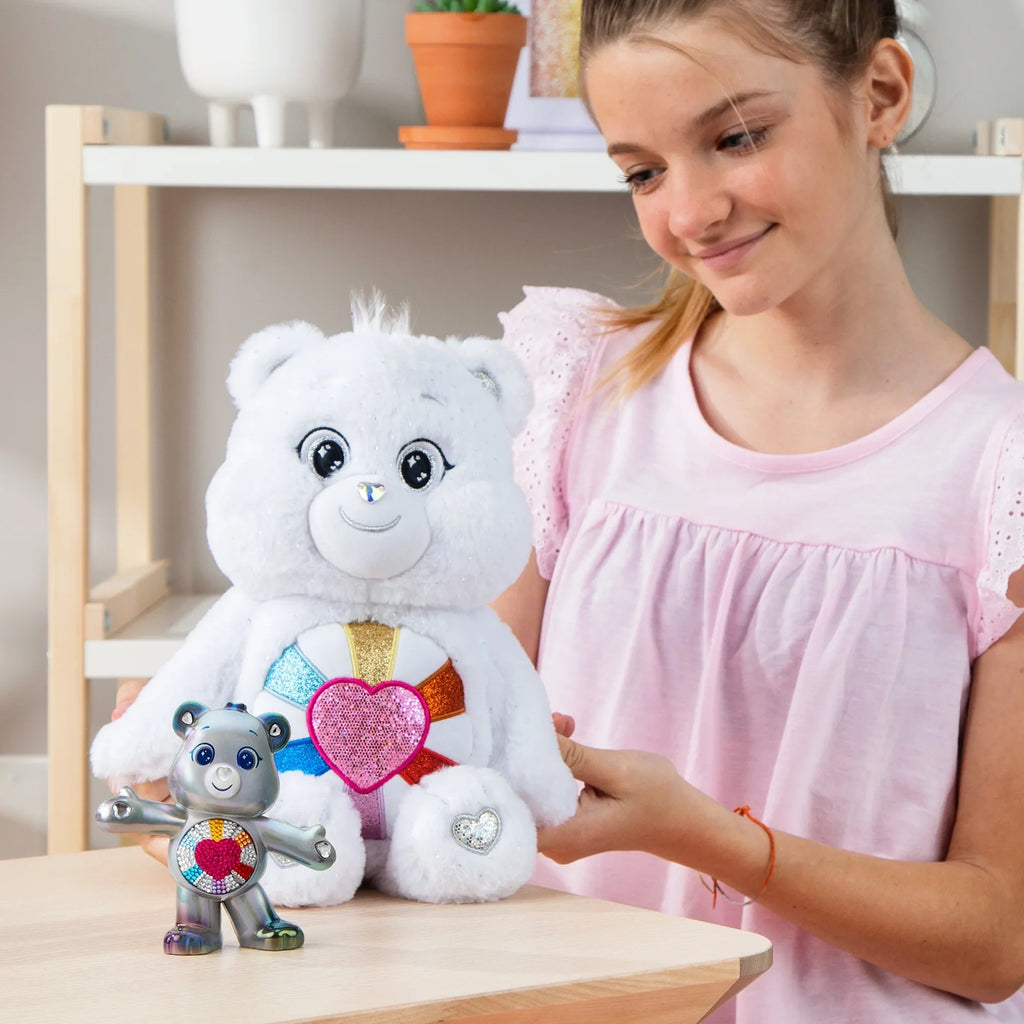 Care Bears 14" Hopeful Heart Bear and 5" Collectible Hopeful Heart Bear - Special Collector Limited Edition.