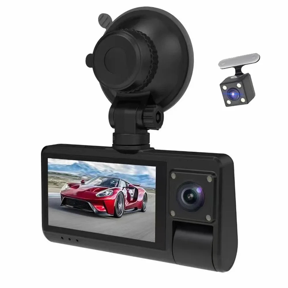 OWSOO Dash Cam, Touched Monitor Car Rearview Mirror Recorder with Wide Angle, Clear Video Recording for Auto Safety Driving