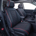 EKR Custom Fit HRV Car Seat Covers for Honda HRV Sport,EX,EXL,Touring 2019 2020 2021 2022 - Full Set Leatherette(Black with Red Piping)