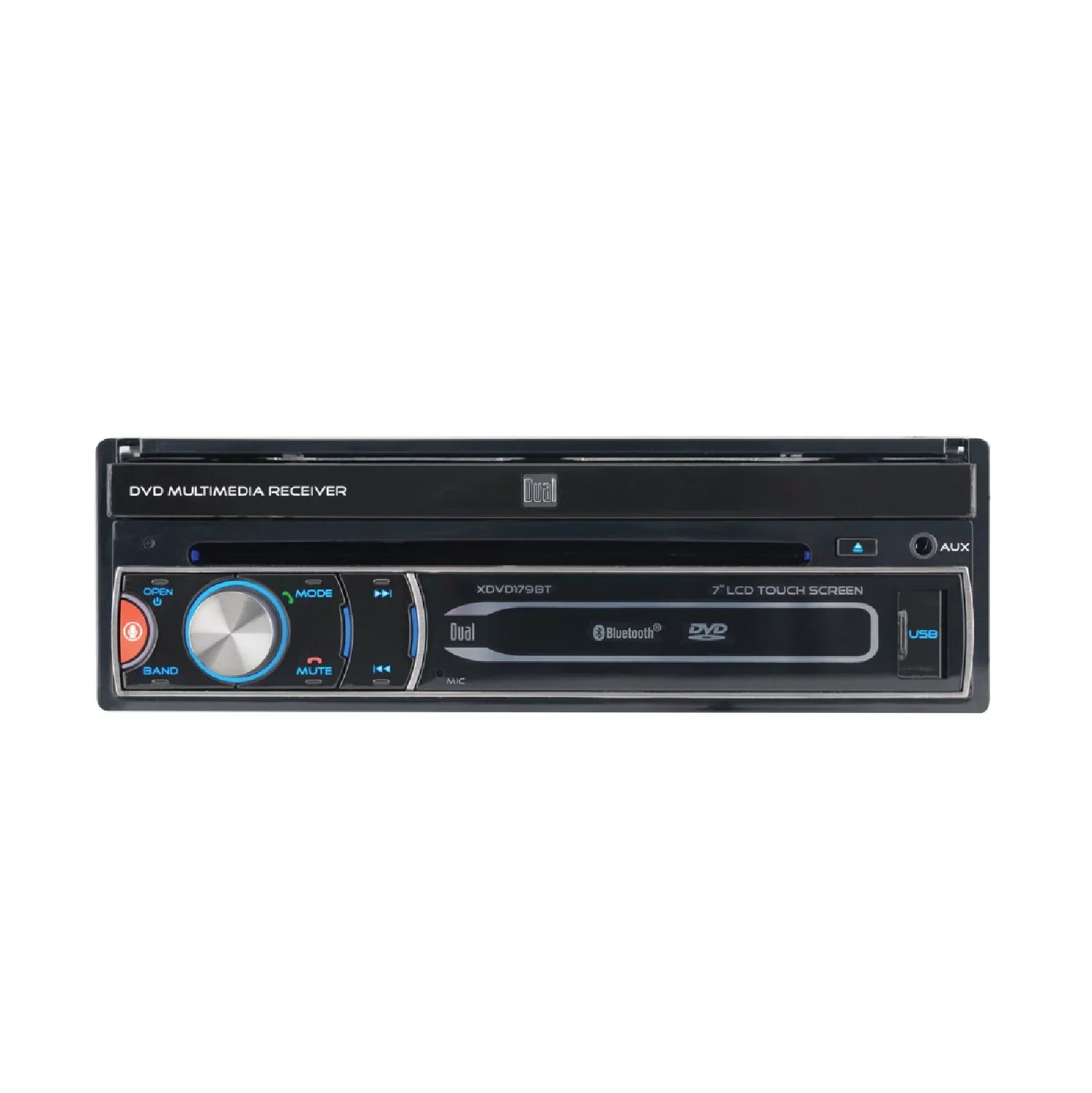 Dual Electronics XDVD179BT 7 inch Single DIN Car Stereo, Motorized Touch Display CD/DVD, New