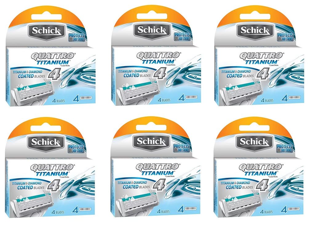 Schick Quattro Titanium Refill Cartridges - 24 Count + Schick Slim Twin ST for Dry Skin