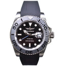 Time Warrior Men's GMT Watch, Black Dial, 316L Case, Silicone Band - Light Black Bezel, , Sapphire Glass, Swiss Quartz Movement, Men's Pro Diver Watch