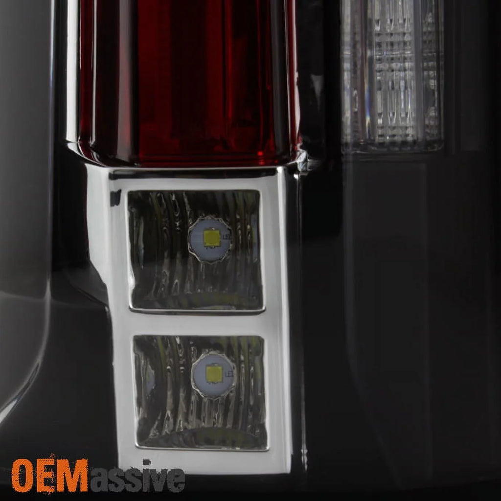 AKKON - For 2007 2008 2009 2010 2011 2012 2013 2014 Cadillac Escalade ESV 2 in 1 LED Tail Lights Set - Black