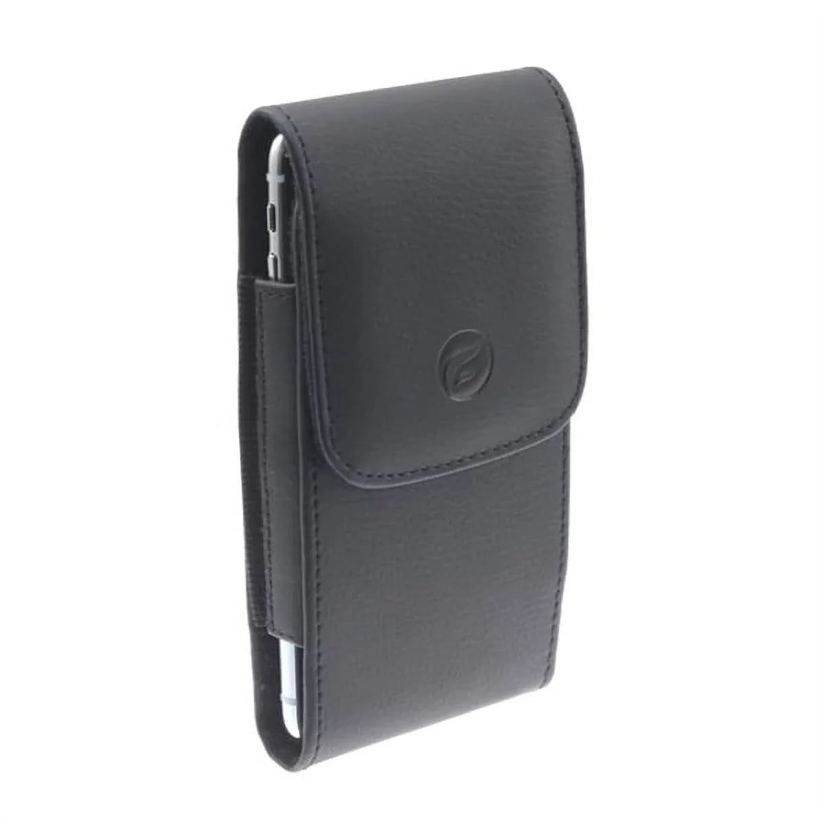 Black Vertical Leather Case w Retractable Headset Hands-free Earphones Mic R8X for Kyocera DuraForce Pro 2 - G6 G8 ThinQ, G7 ThinQ - Motorola One, Moto X4 X Play G7 Play, Droid Maxx 2