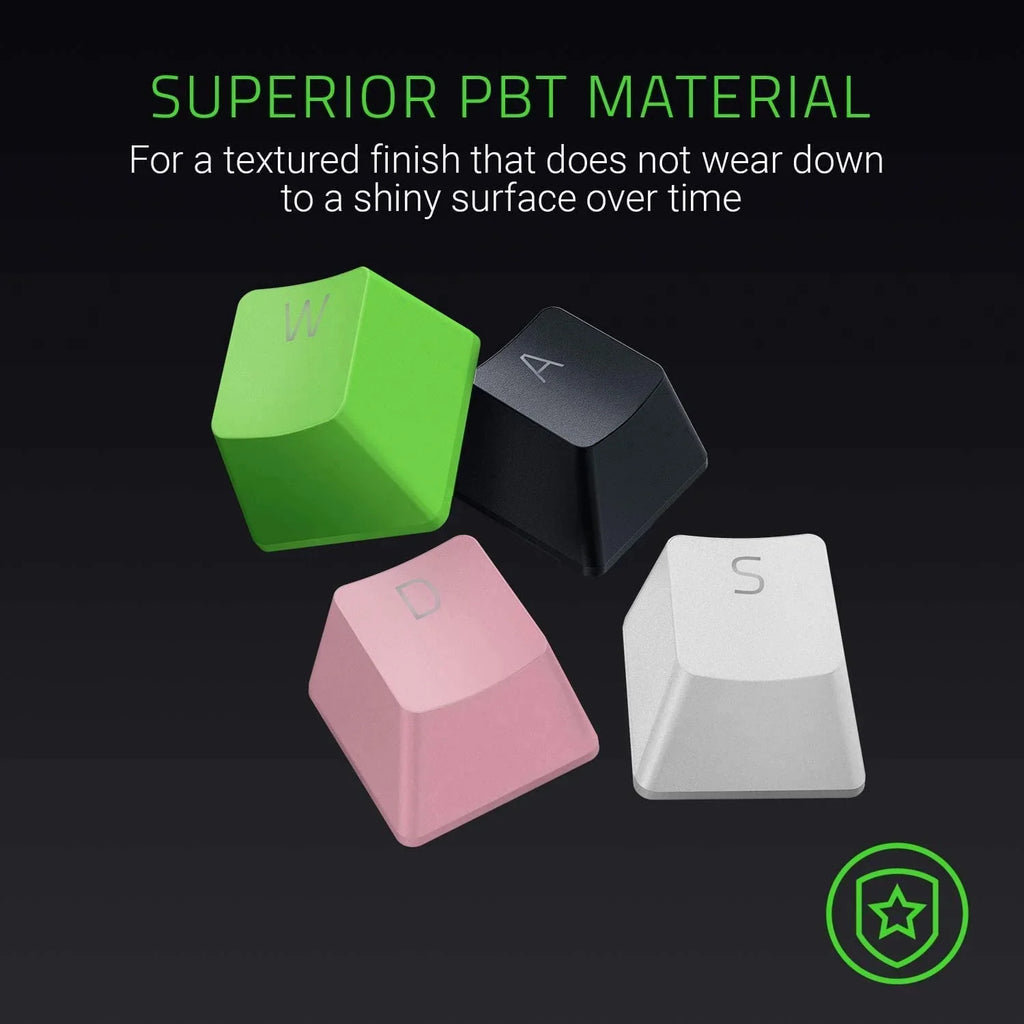 Razer Doubleshot PBT Keycap Upgrade Set for Mechanical & Optical Keyboards: Compatible with Standard 104/105 US and UK layouts - Classic Black