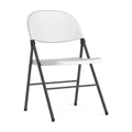 Flash Furniture HERCULES Series 330 lb. Capacity Granite White Plastic Folding Chair with Charcoal Frame