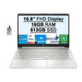 2021 15.6" FHD IPS Portable computer Computer, Core i5-1135G7(Beats i7-1065G7), 16GB RAM, 512GB PCIe SSD, Iris Xe Graphics, HD Webcam, HD Audio, Fingerprint, HDMI, Win 10S, Silver, 32GB USB Card