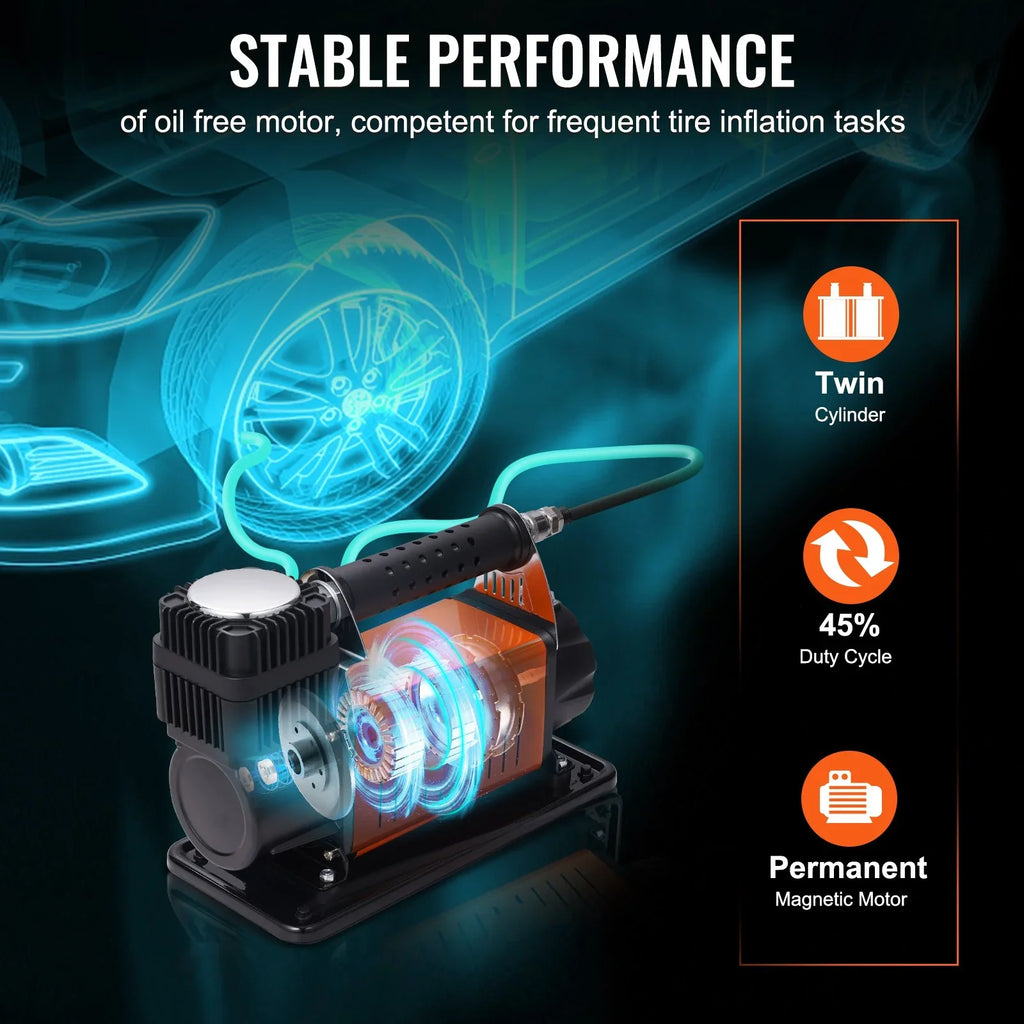 VEVOR On-Board 12V Air Compressor, High Capability Universal, 150PSI 6CFM