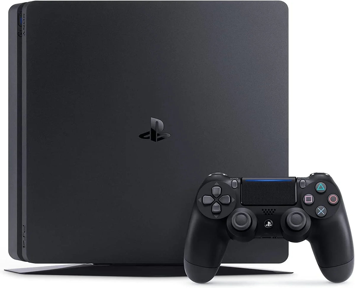Pre-Owned PlayStation 4 Slim 1TB Black Gaming Console + Gaming Earbuds With Microphone BOLT AXTION Bundle (Refurbished: Like New)