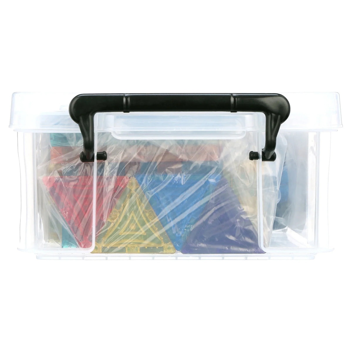 Mag-Genius Award Winning building Magnet Tiles Clear Colours 3D Brain Building Blocks Set of 105 + Pieces Includes 2 Cars And Free Storage Bin