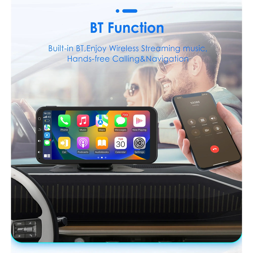 Hizpo GPS Navigation Bluetooth 6.25 Inch Display 360° Adjustable FM Car Radio Stereo Head Unit Receiver With Carplay Android Auto And Backup Camera