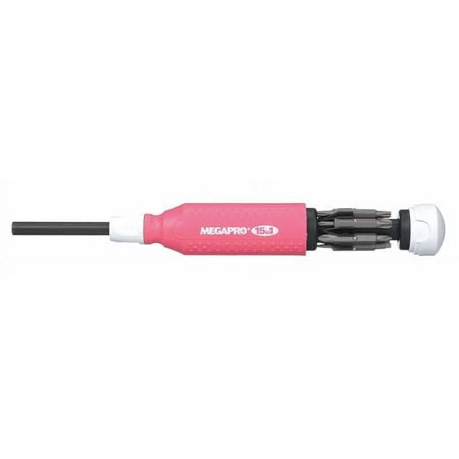 MEGAPRO Multi-Bit Screwdriver,15-in-1,8-1/2" 151PK/WH-B