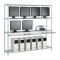18" Deep x 42" Wide x 74" High LAN Workstation with 1 Cantilever Shelf