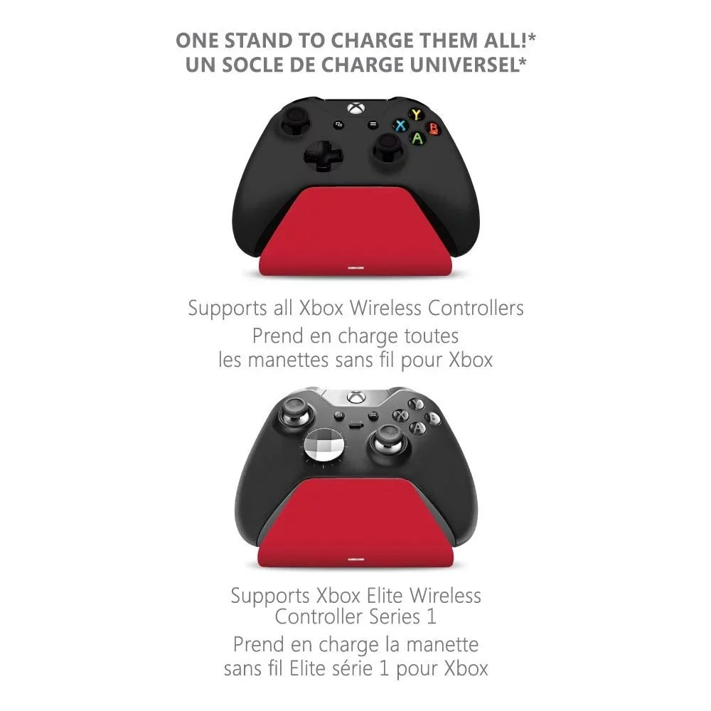 Controller Gear Pulse Red Universal Xbox Pro Charging Stand with 1100 Mah Rechargeable Battery, Charging Station for Xbox Series XS and Xbox One