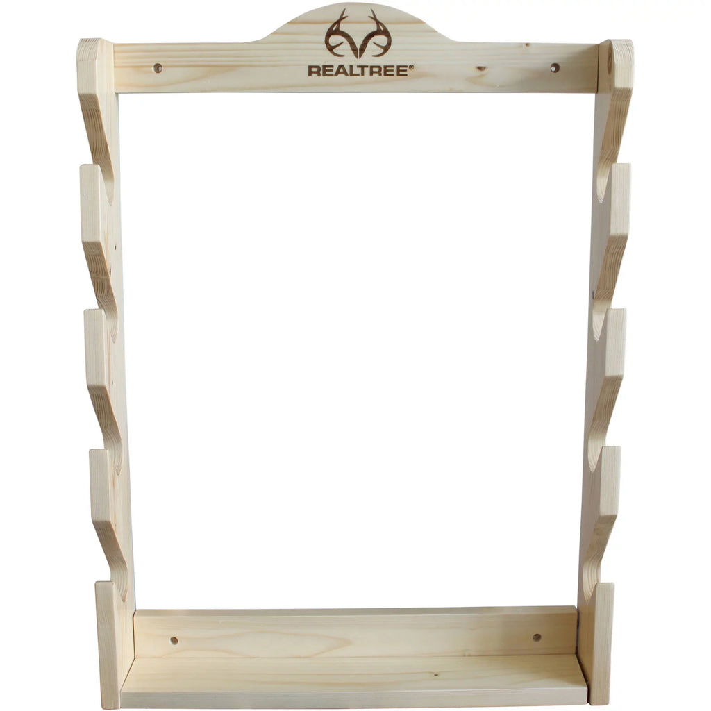 Rush Creek Creations Realtree Solid Pine 4 Gun Wall Rack with Hidden Hardware - Handcrafted - Long-lasting