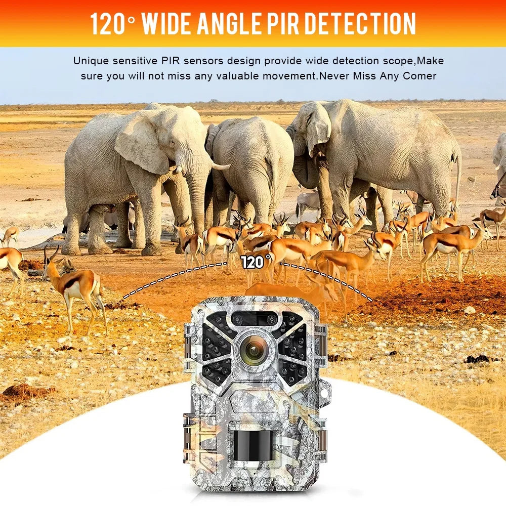 2 Pack Trail Camera, 30MP 2k Game Camera with Infrared Night Vision Wildlife Surveillance, Farm Monitoring, Fluid Hunting Trail Monitor with 120° Wide Angle Lens