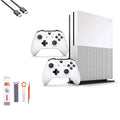 Xbox One S 1TB with 2 Controller, 4K Ultra HD White with BOLT AXTION Cleaning Kit HDMI Bundle Like New